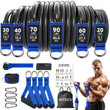 Heavy Resistance Bands for Working Out NITEEN Resistance Bands with Handles Weight Exercise Bands for Men Women Workout Bands with Door Anchor and Ankle Straps Strength Training Equipment