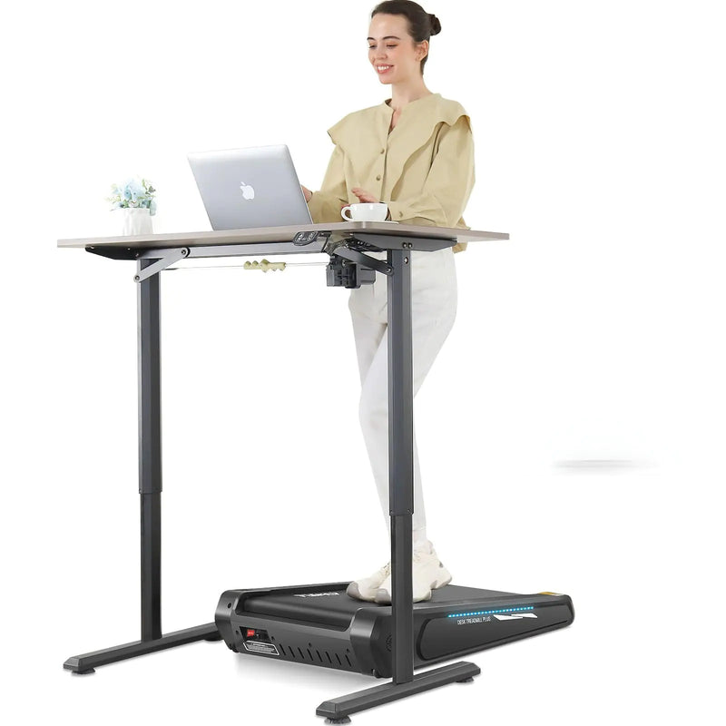 Walking Pad Treadmill with Incline 2.5HP Under Desk Treadmill Small Treadmills for Home Office with 5% Incline Smart Remote Control LED Display Cool Lighting Max 300lbs Weight Capacity